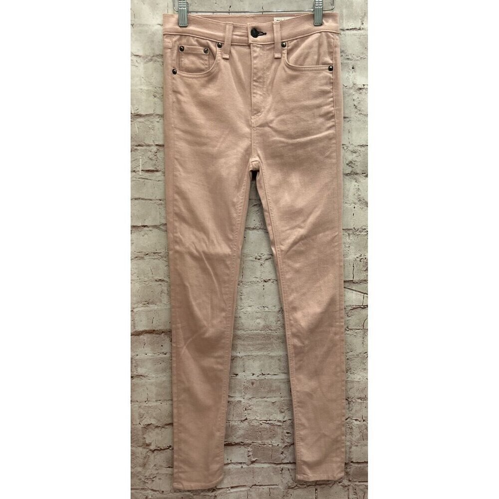 Rag & Bone Womens Jeans High Rise Skinny Jean Pink Blush Twill Denim Size 26